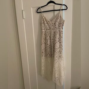 Lulus white lace midi dress